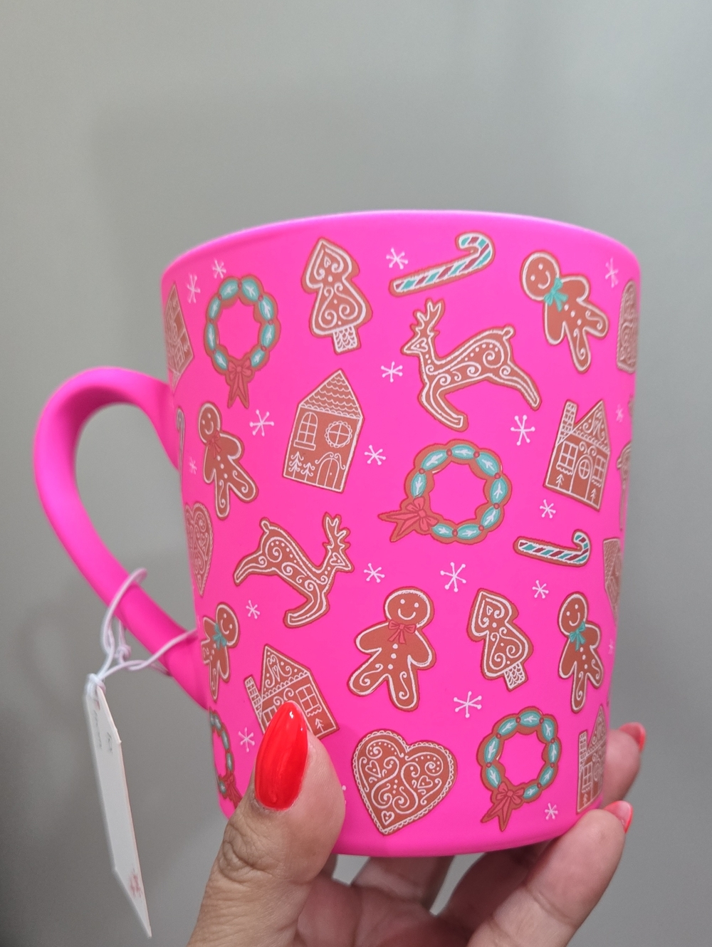 Holiday Gingerbread Pink Mug, Soft Touch - Picture 3 of 3